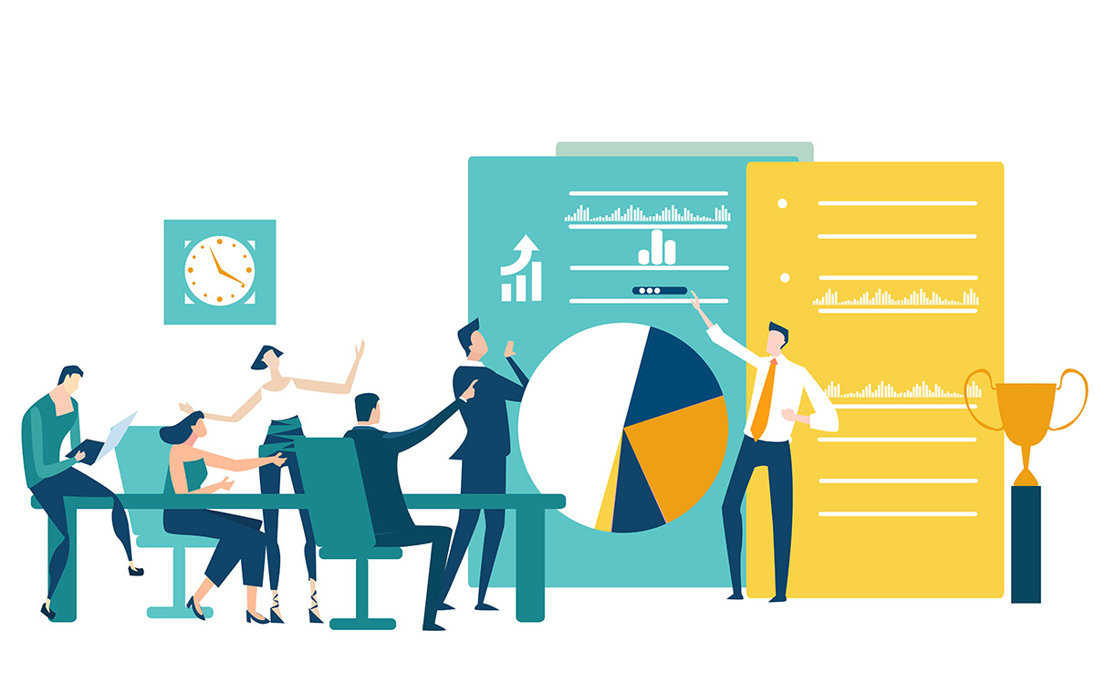 会議中の人々のイラスト