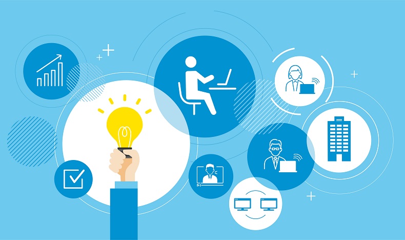 仕事の流れを描いたイメージイラスト