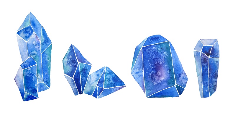 水彩で描かれたクリスタルのイラスト