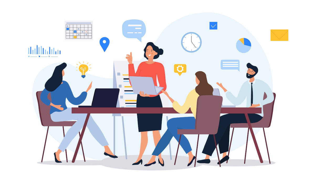 会議中のイラスト