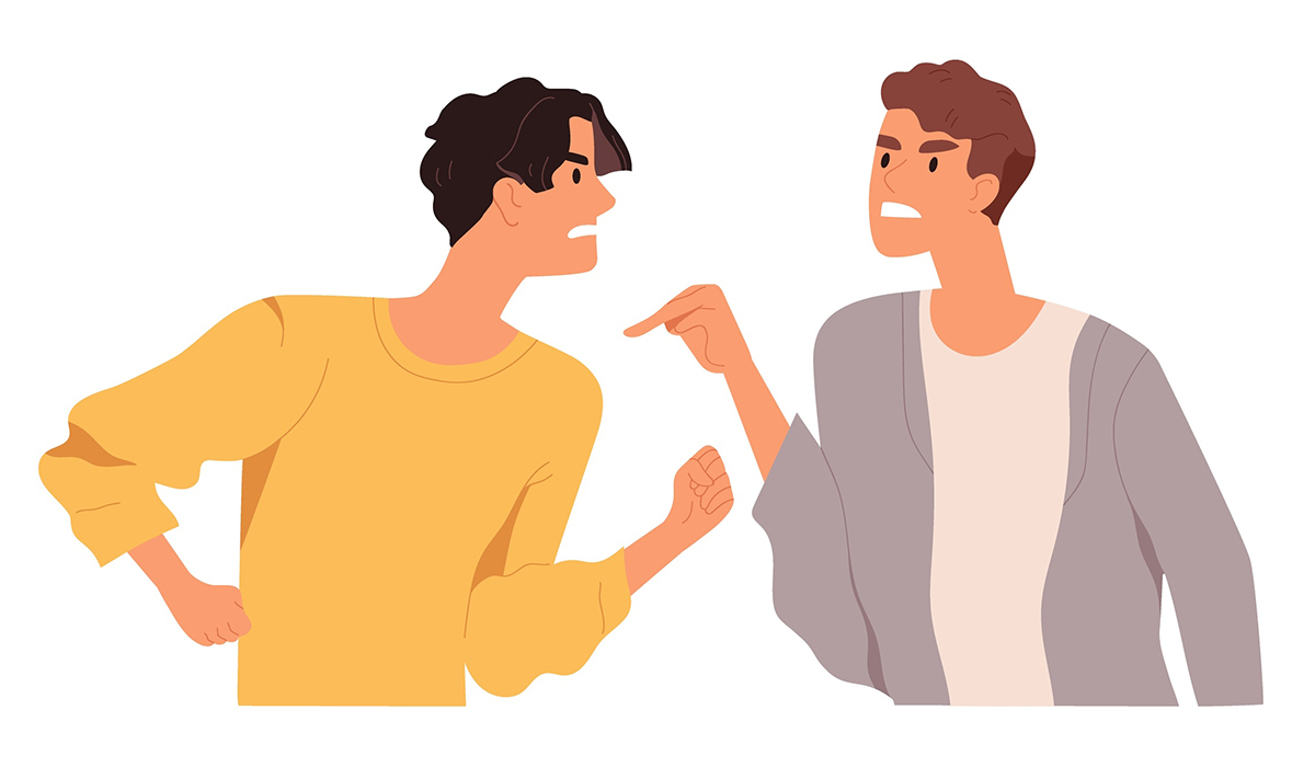 痴話喧嘩中の男性二人