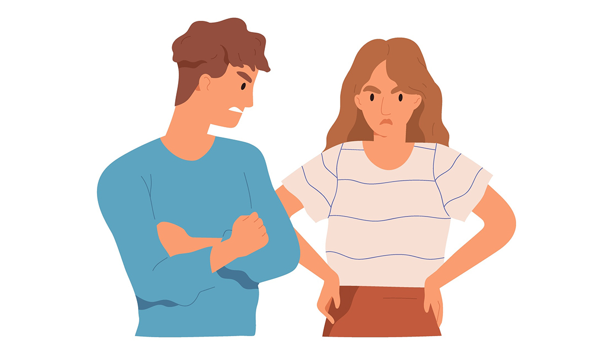 険悪なムードのカップル