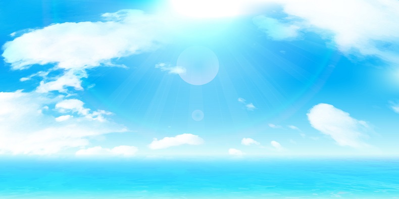 水平線と青空のイラスト