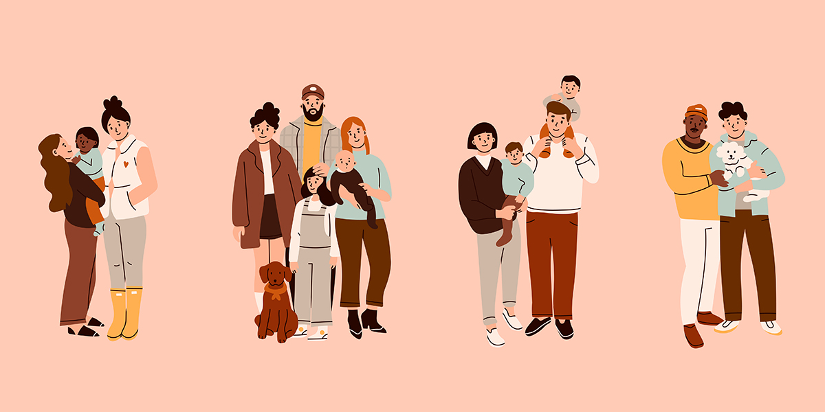 様々な形のファミリー イラスト