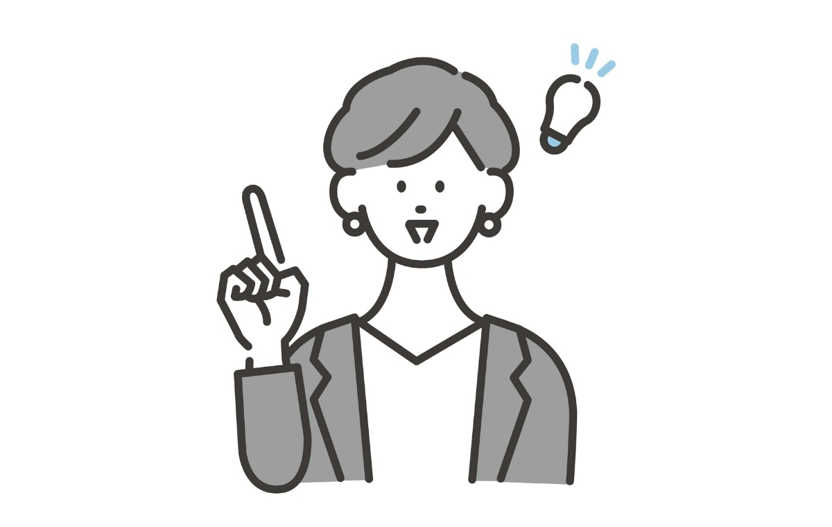 ひらめくビジネスウーマンのイラスト