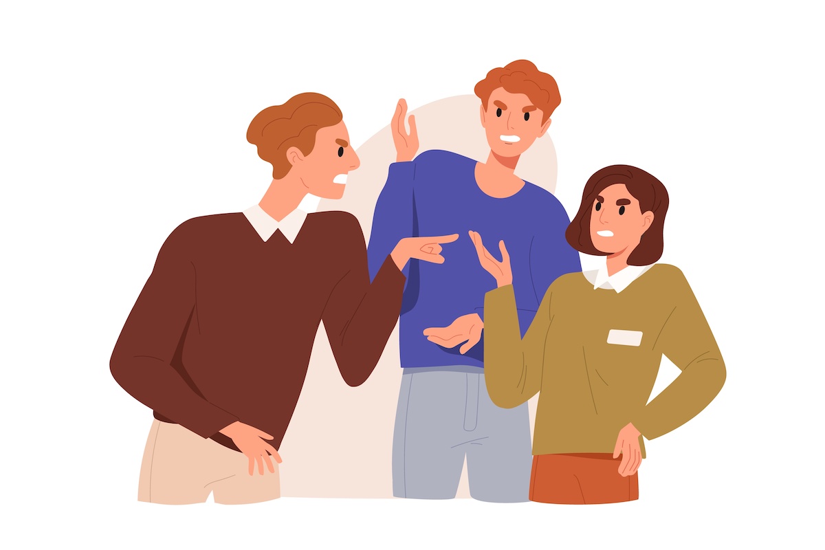 口論している人たちのイラスト