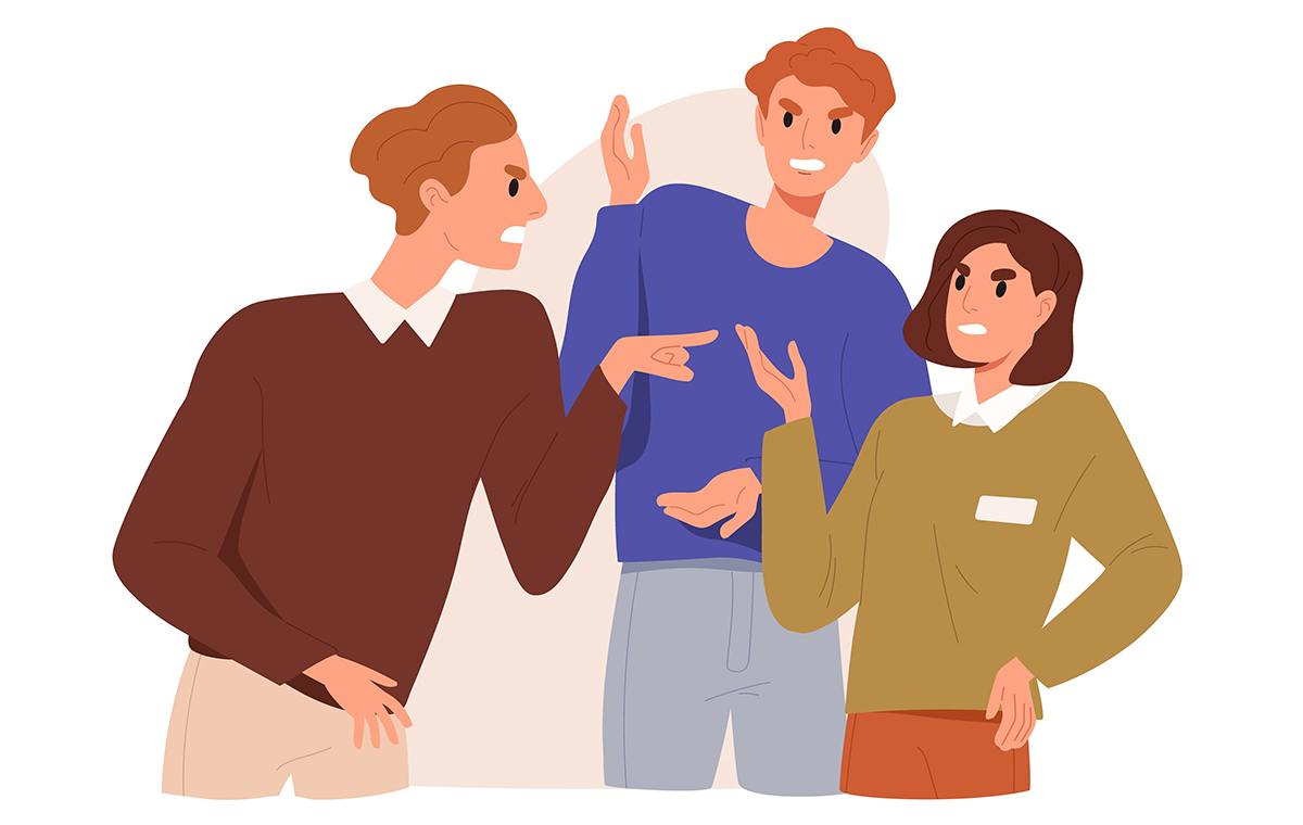 仲違いする社員たち