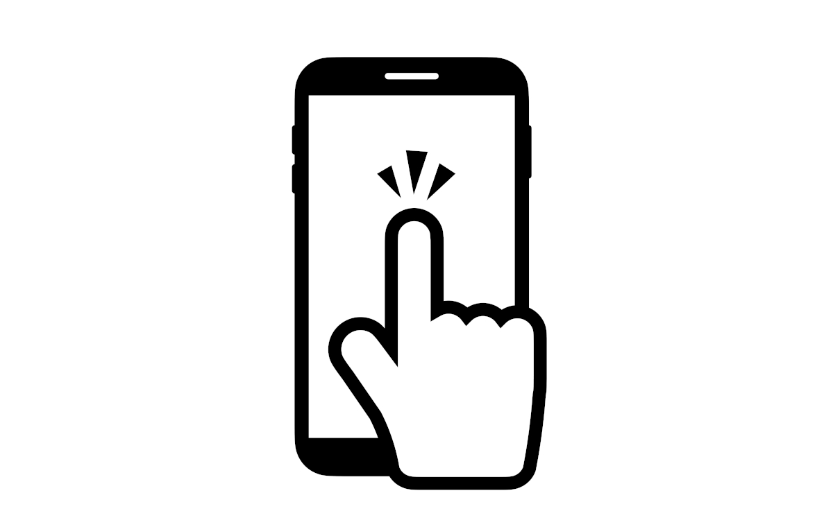 スマホをタップしているイメージイラスト