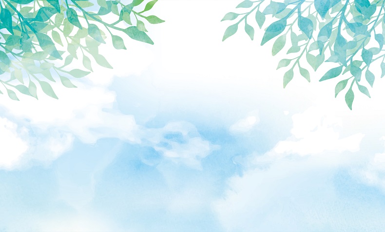 光が差し込む青空のイラスト
