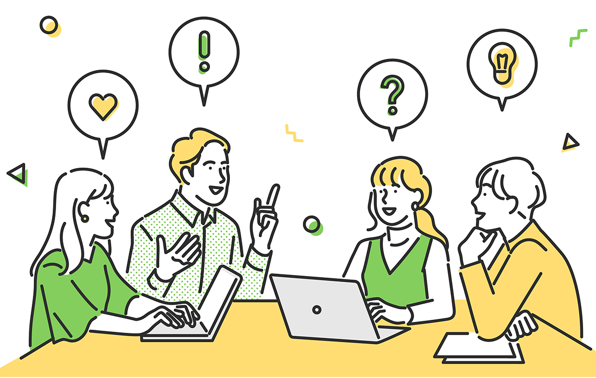 ミーティング中の人たち　イラスト