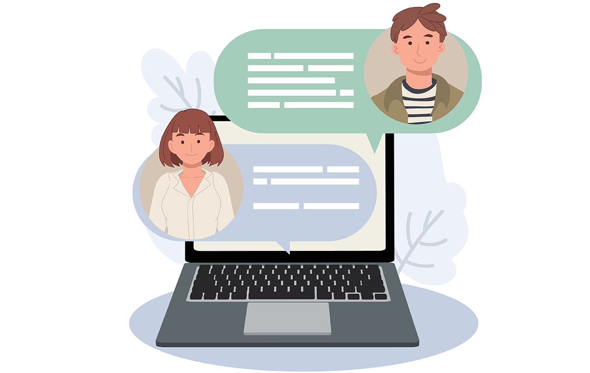 PCのチャット イラスト