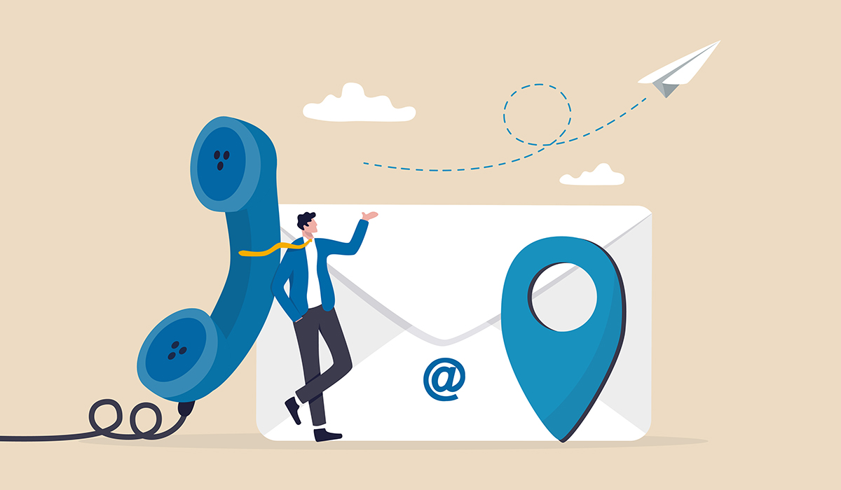 電話、メール、手紙のイメージイラスト