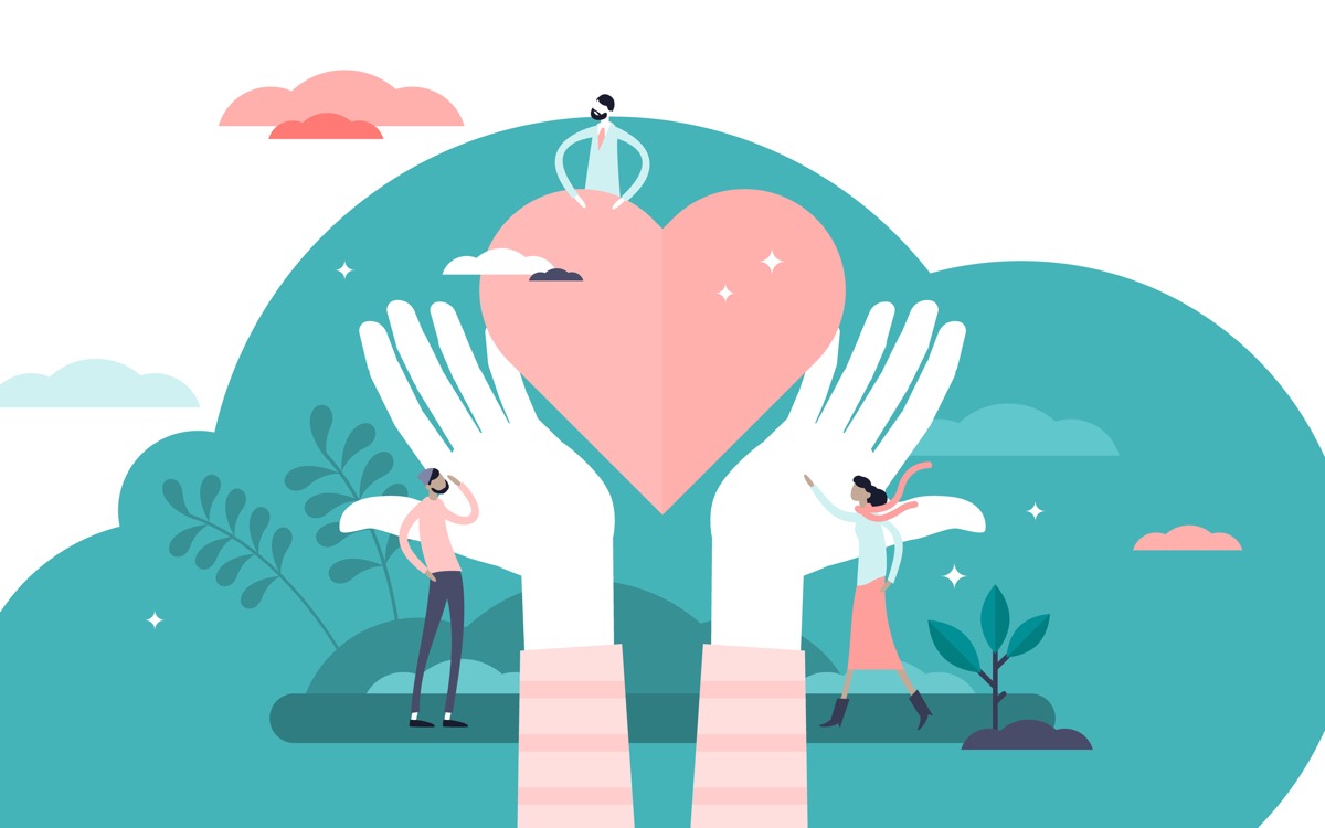 ハートを持つ手