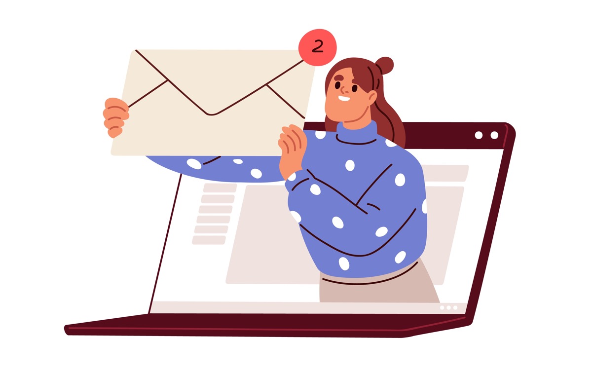 メールを持つ女性