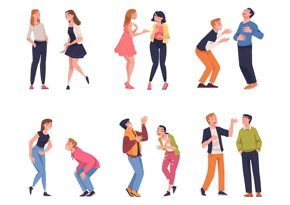 冗談を言い合う人々