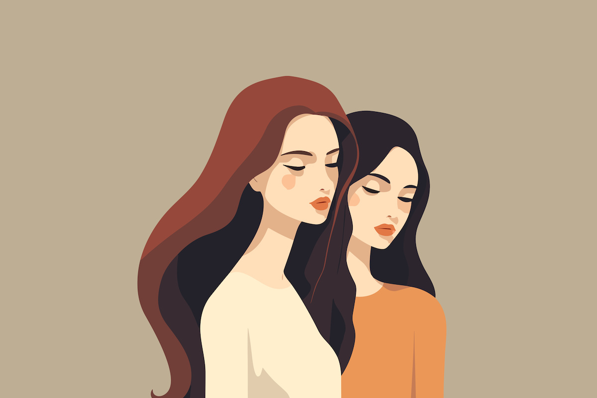 女性二人のイラスト