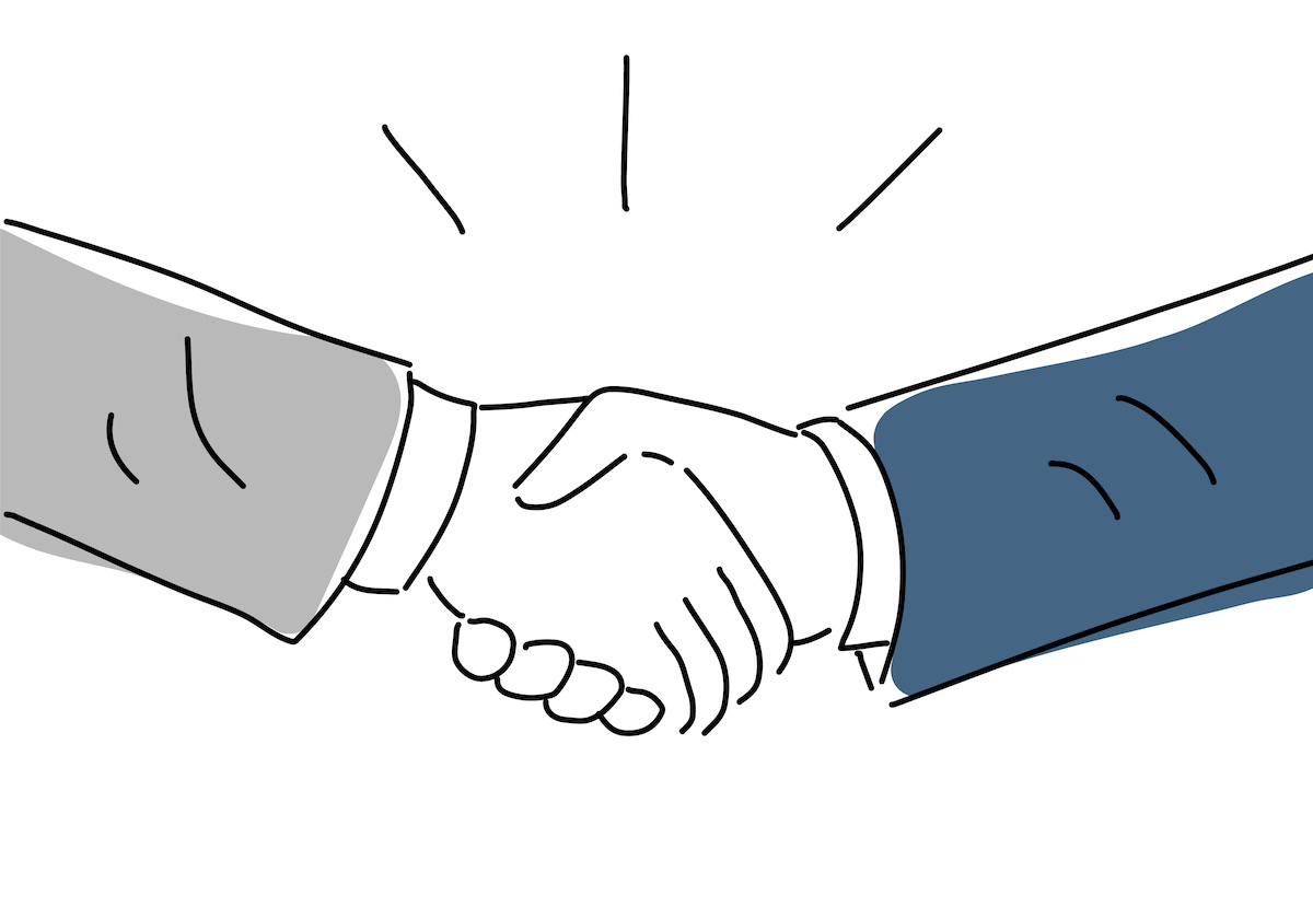 握手する手のイラスト