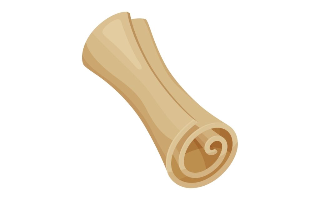 丸めたクラフト紙のイラスト