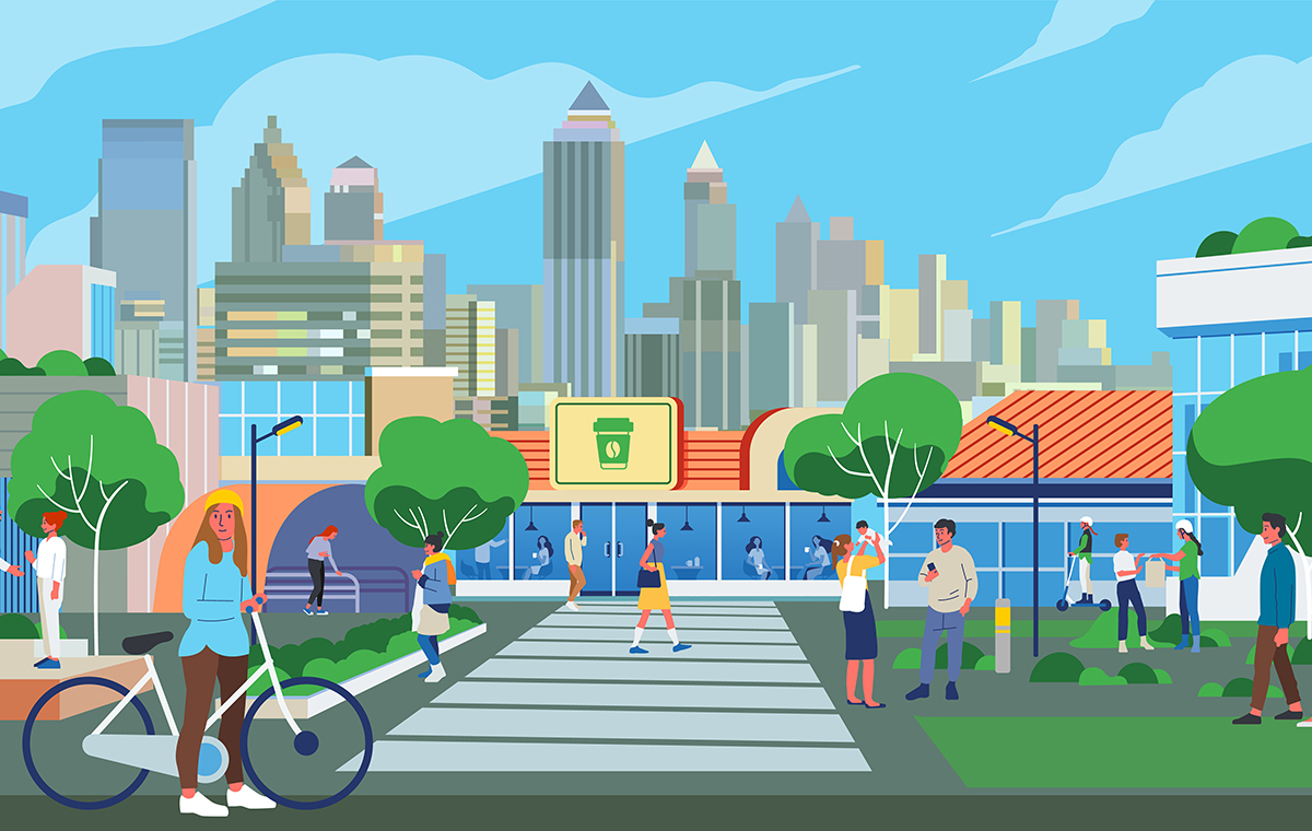 街と人々 イラスト