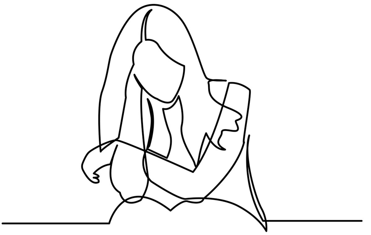 悩む女性 イラスト