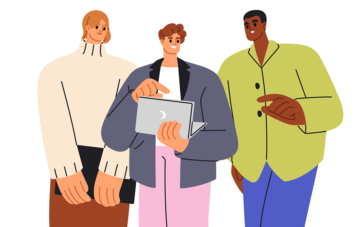 会話する男女 イラスト