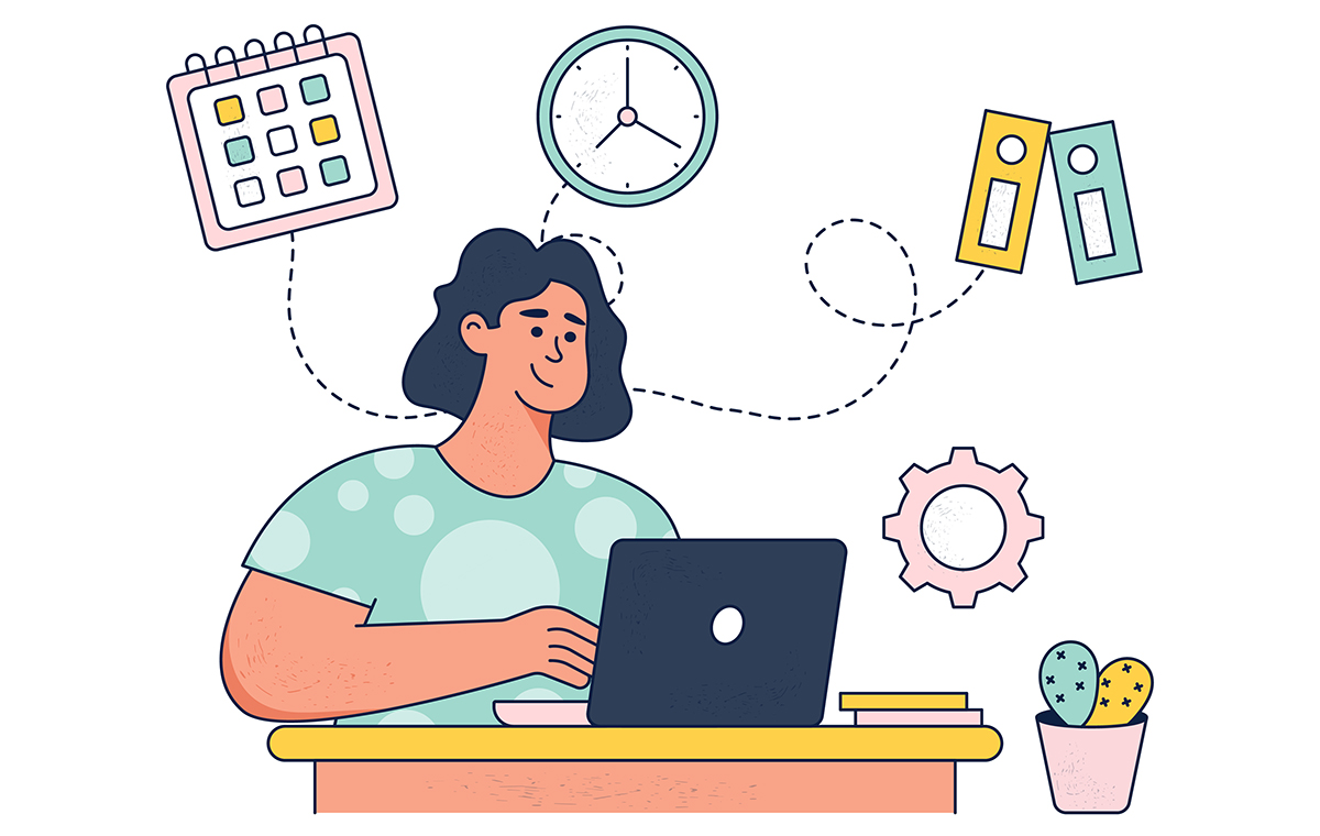 PC作業中の女性