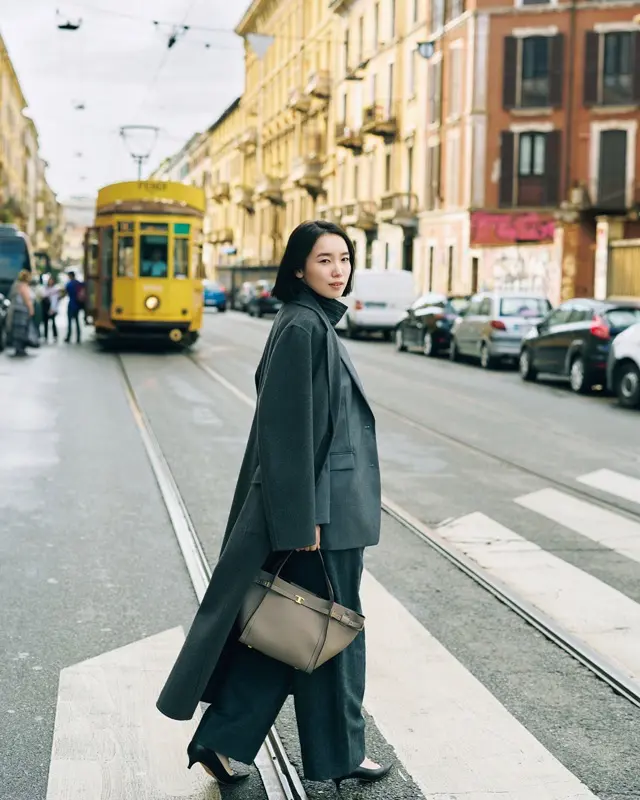 ロングコート×ジャケパンセットアップ