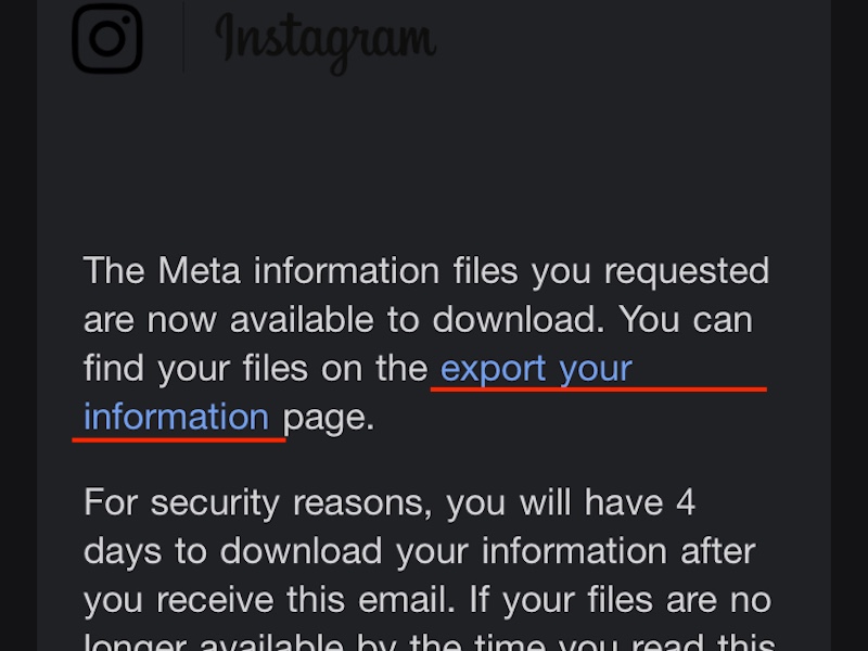 インスタグラム　設定画面