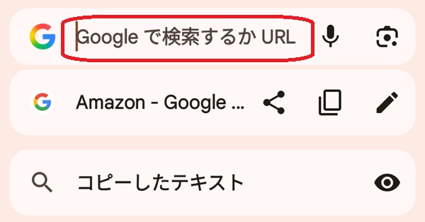 アドレスバーを赤で囲んでいるスクリーンショット