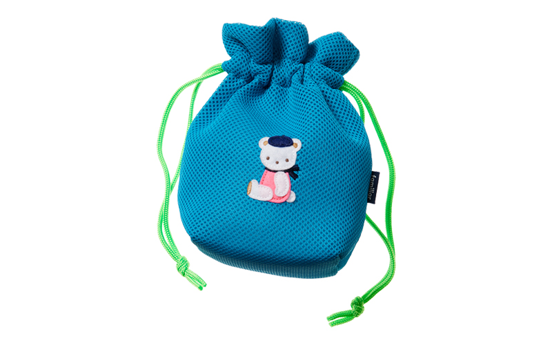 ファミリアのブルーのポーチ