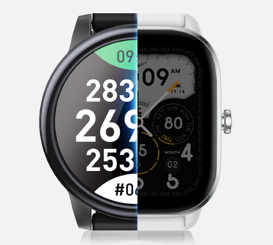 ゴルフGPSウォッチ「GW20」とスマートウォッチのディスプレイ比較イメージ