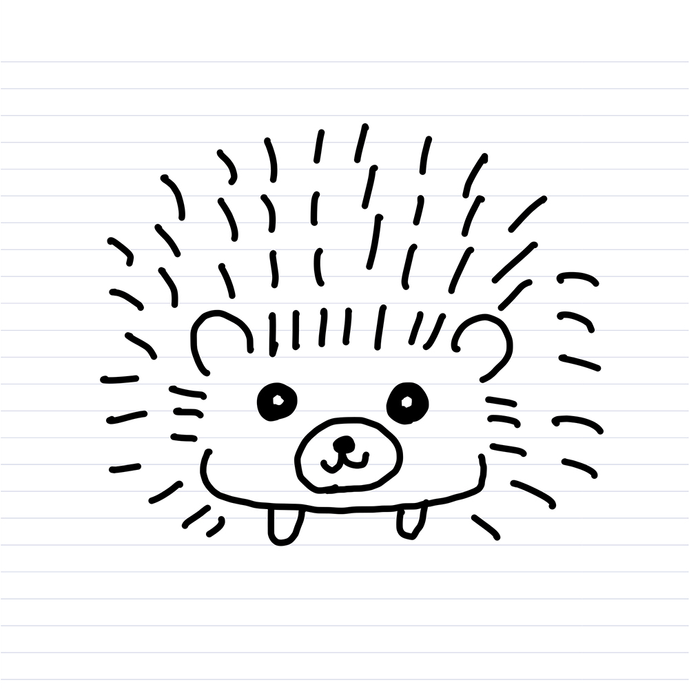 隼海さんのイラスト（ハリネズミ）