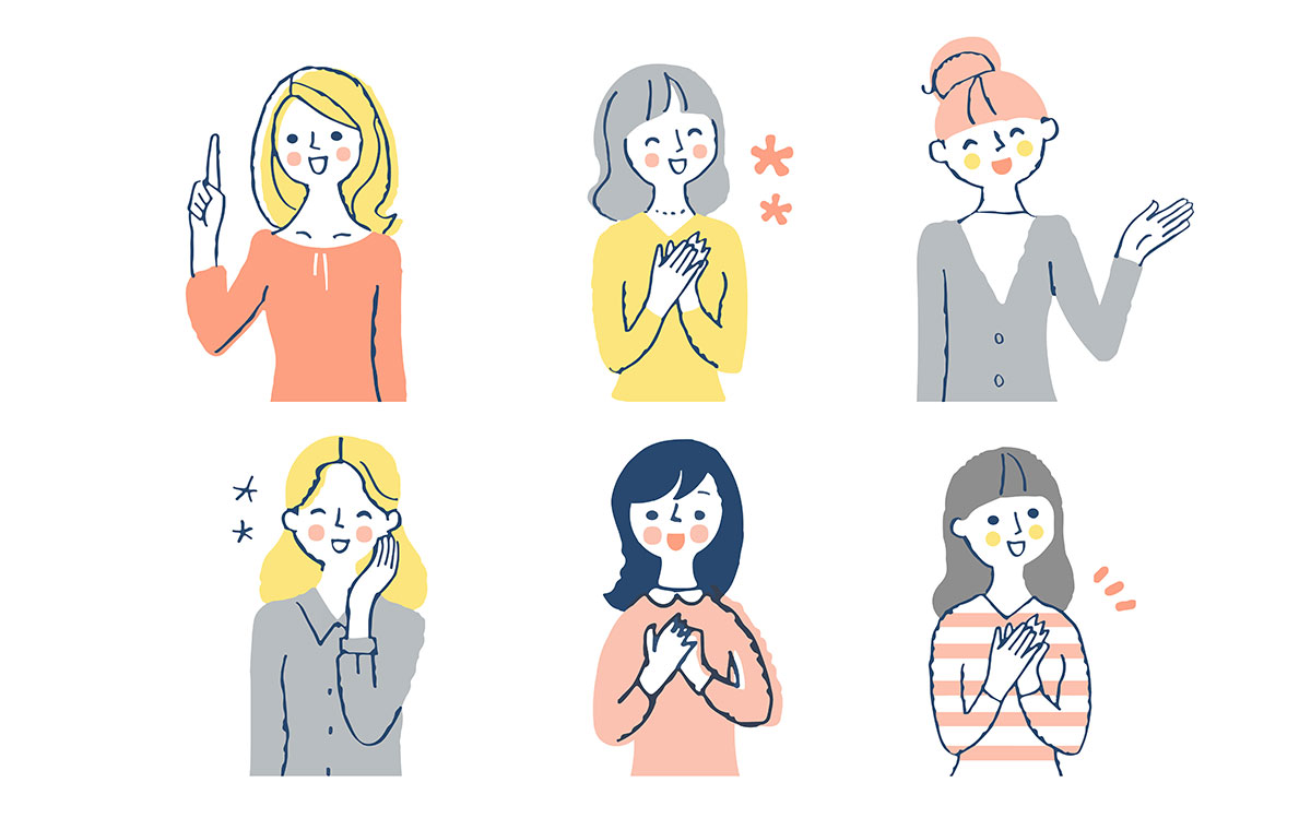 笑顔が魅力的な6人の女性