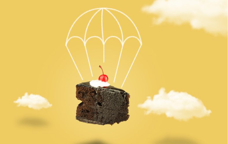 パラシュートをつけたガトーショコラ