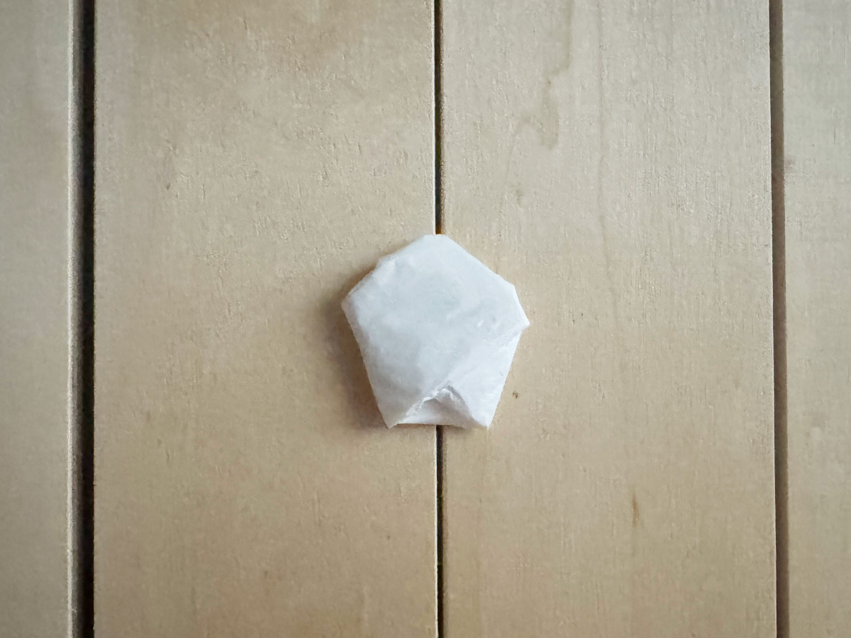 五角形に折ったレジ袋