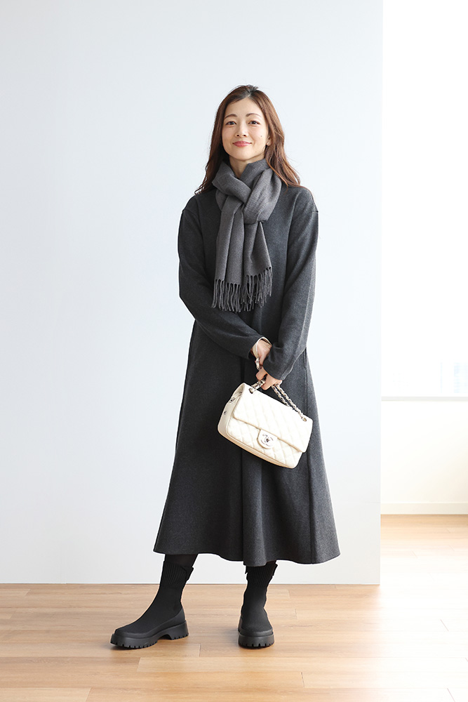 冬旅行のワンピースコーデ