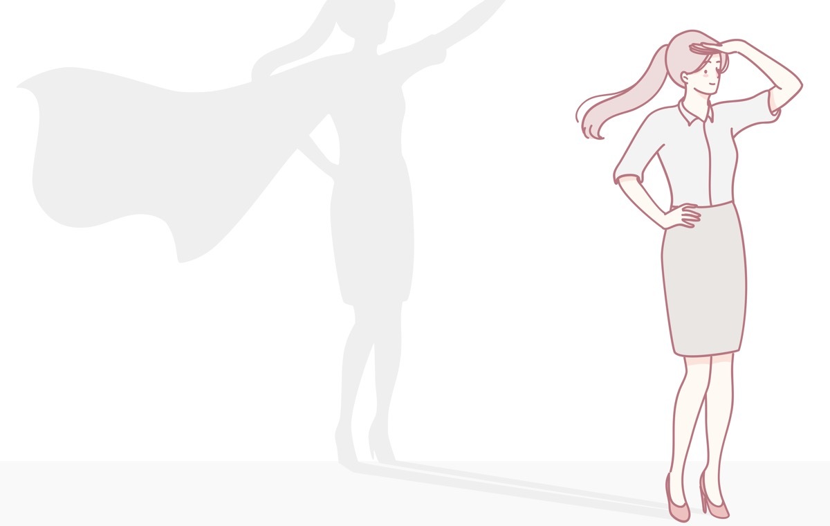 ヒーローのシルエット 女性