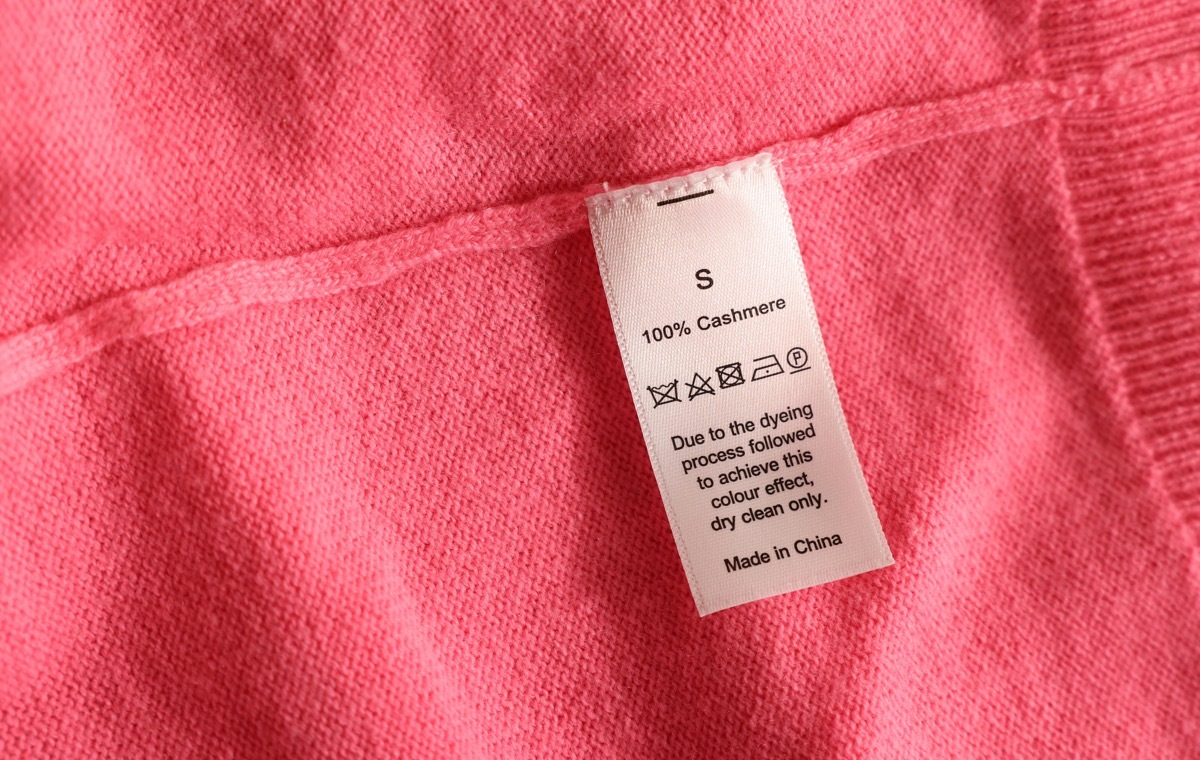 カシミヤ　洗濯タグ