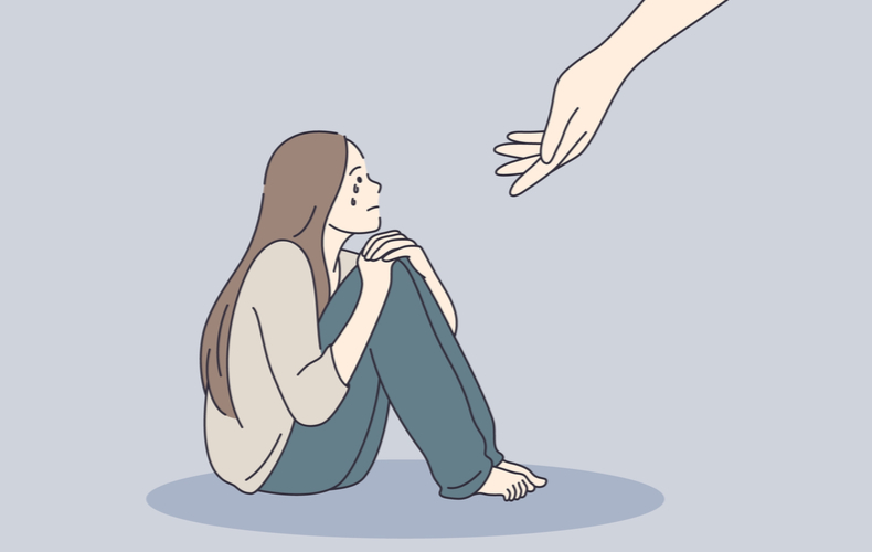 悲しむ人に差し伸べられた手