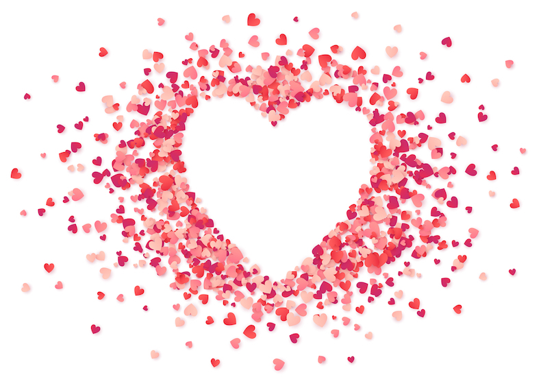 小さなハートを集めて形どった大きなハート