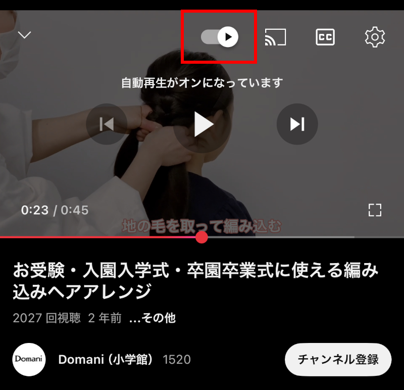 Youtubeの動画画面