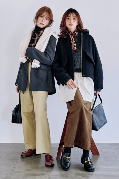 【2/7のコーデ】黒＆茶ローファーのきれいめベストコーデ