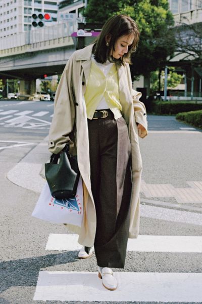 【2/19のコーデ】ワイドシルエットのきれいめパンツで通勤スタイルを今年っぽく！