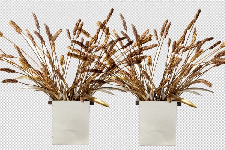 麦の穂のブーケ(製作ゴッサンス)1969年頃、
花瓶(製作メゾンデスニー)1930年代-ガブリエル シャネルのアパルトマン(カンボン通り31番地)蔵
©CHANEL/Roe Ethridge