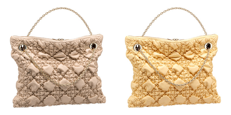 「ディオール クランチー」バッグ ミディアムベージュ、イエロー