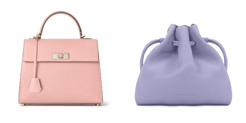 (左から)ヴィットーリア トップハンドルバッグ シュリンクレザー(スモール)¥253,000
ノア バッグ シュリンクレザー¥88,000