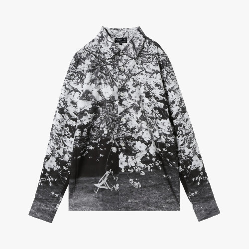 agnes b.フォトプリント コットン 長袖 ブラウス