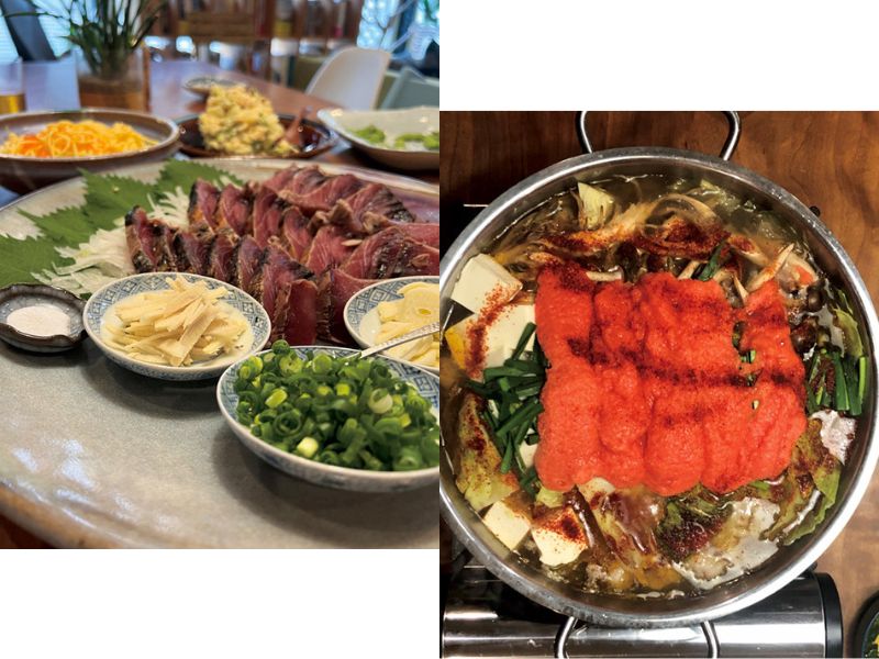 【左】デパ地下で発見! カツオのたたき/【右】お取り寄せ鍋