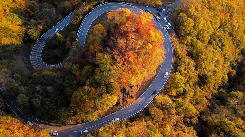 京都のくねくね道の写真