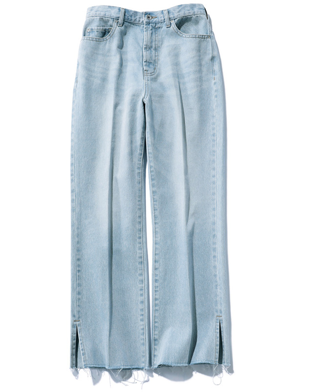 【NATURAL BEAUTY BASIC】サイドスリットストレートデニムパンツ